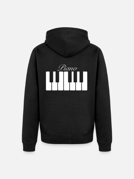Piano piano music classical - Unisex Premium Organic Zip Hoodie - black