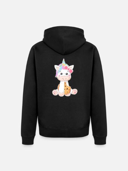 Einhorn Kecks cookie - Unisex Premium Bio Zip Hoodie - Schwarz