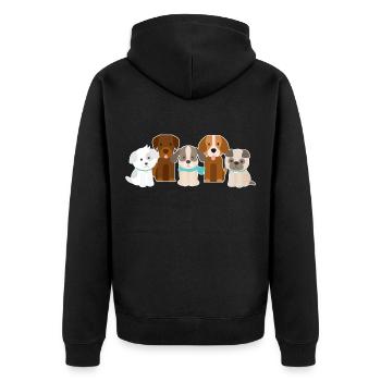 Chien chiens famille animal - Veste à capuche bio Premium Unisexe - noir - Dos - Nico (187cm)