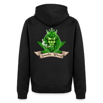 Weed marijuana weed smoking - Unisex Premium Organic Zip Hoodie - black - Back - Nico (187cm)