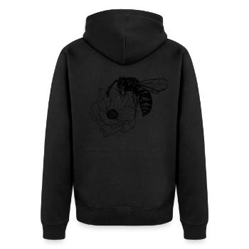 Abeille et fleur - Veste à capuche bio Premium Unisexe - noir - Dos - Nico (187cm)