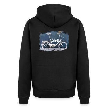 Kalmit Klapprad T-Shirt das Geschenk 20 Zoll Fans - Unisex Premium Bio Zip Hoodie - Schwarz - Hinten - Nico (187cm)