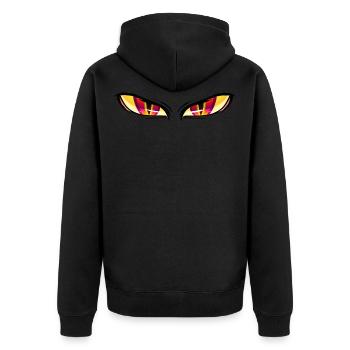 Augen Tieger Löwe - Unisex Premium Bio Zip Hoodie - Schwarz - Hinten - Nico (187cm)