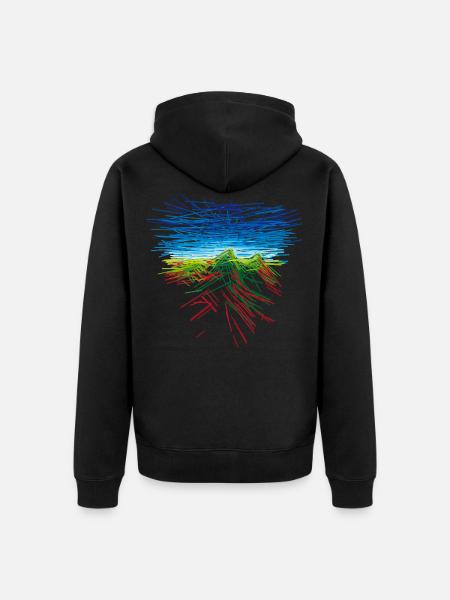 Der Berg - Unisex Premium Bio Zip Hoodie - Schwarz