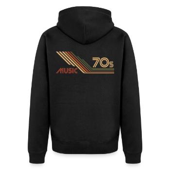 70er 70s Jahre Musik Vintage Retro - Unisex Premium Bio Zip Hoodie - Schwarz - Hinten - Nico (187cm)