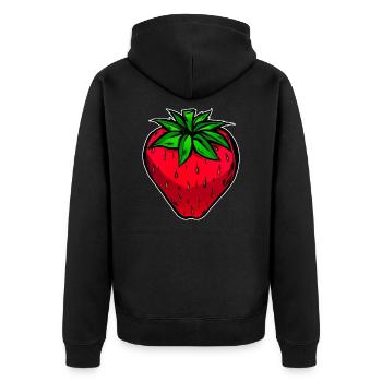 Fraise fruit fruit délicieux - Veste à capuche bio Premium Unisexe - noir - Dos - Nico (187cm)