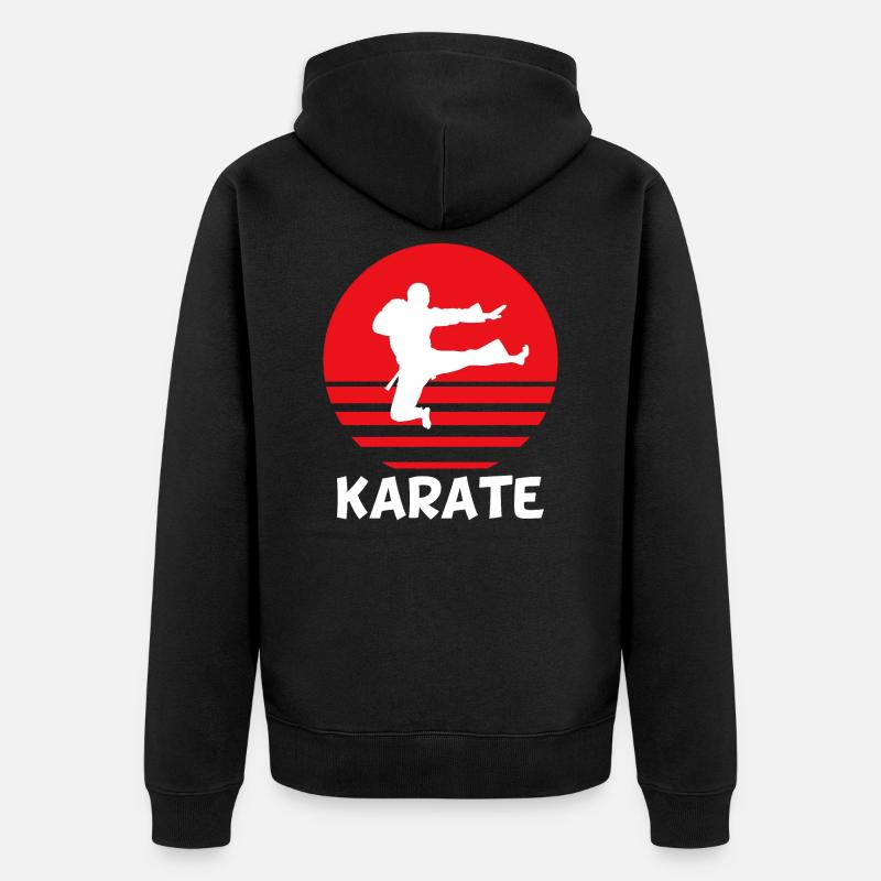 Combat d'arts martiaux de karaté - Veste à capuche bio Premium Unisexe - noir