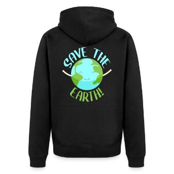 Terre protection du climat changement climatique disant - Veste à capuche bio Premium Unisexe - noir - Dos - Nico (187cm)