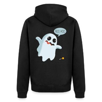 Halloween fantôme fantôme bonbons enfant - Veste à capuche bio Premium Unisexe - noir - Dos - Nico (187cm)