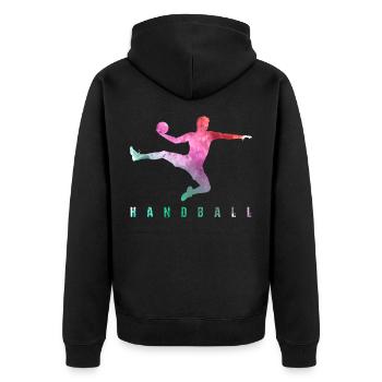 HANDBALL handball sport cool - Veste à capuche bio Premium Unisexe - noir - Dos - Nico (187cm)