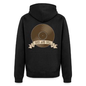 Rock n roll Rock Rock and Roll Vinyle - Veste à capuche bio Premium Unisexe - noir - Dos - Nico (187cm)