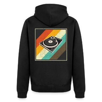 Disque vinyle VINYL RETRO musique - Veste à capuche bio Premium Unisexe - noir - Dos - Nico (187cm)
