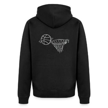 Basketball Korb Ball Sport - Unisex Premium Bio Zip Hoodie - Schwarz - Hinten - Nico (187cm)