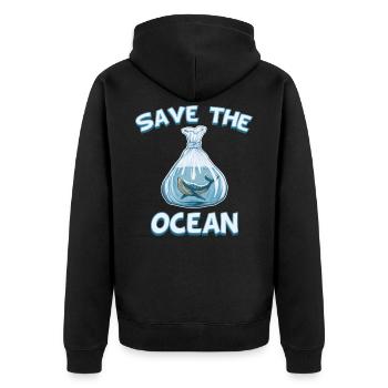 Sauver les baleines de protection de l'environnement océanique - Veste à capuche bio Premium Unisexe - noir - Dos - Nico (187cm)