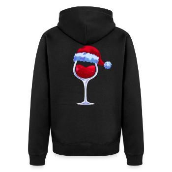 Vin verre à vin père noël chapeau de noël - Veste à capuche bio Premium Unisexe - noir - Dos - Nico (187cm)