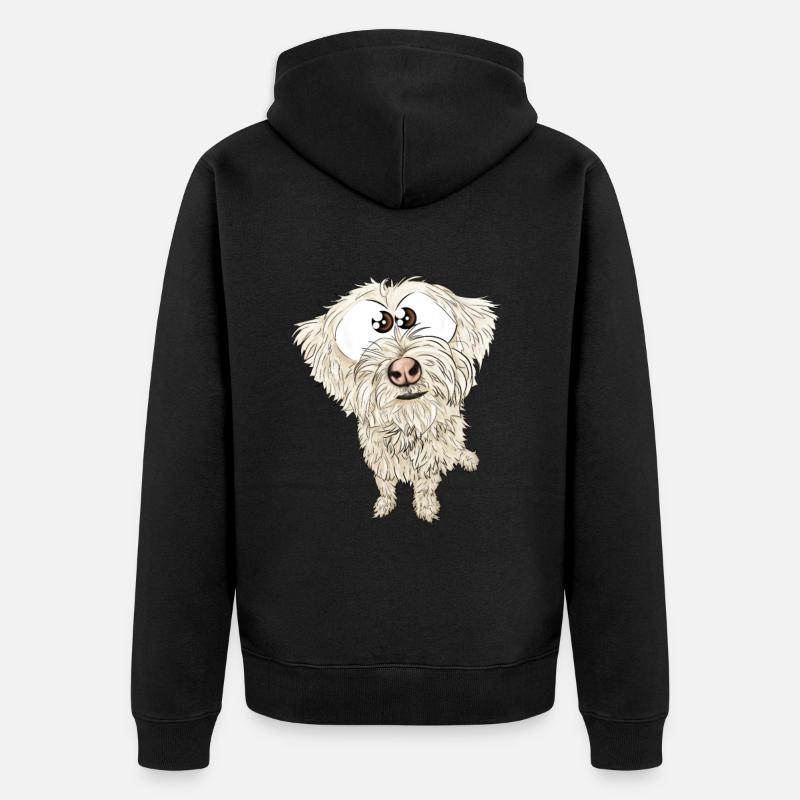 Fouky, le berger des pyrénées - Veste à capuche bio Premium Unisexe - noir