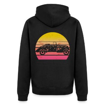 Auto vintage voiture rétro vintage - Veste à capuche bio Premium Unisexe - noir - Dos - Nico (187cm)