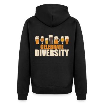 Bier Bierflasche Alkohol Weizenbier Spruch - Unisex Premium Bio Zip Hoodie - Schwarz - Hinten - Nico (187cm)