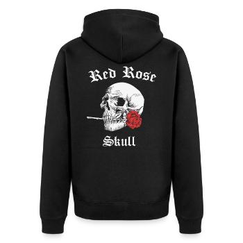 Crâne crâne rose rouge squelette - Veste à capuche bio Premium Unisexe - noir - Dos - Nico (187cm)