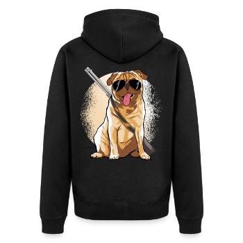 Mobs Hunter Dogs Tshirt - Unisex Premium Organic Zip Hoodie - black - Back - Nico (187cm)