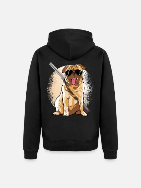 Mobs Hunter Dogs Tshirt - Unisex Premium Organic Zip Hoodie - black
