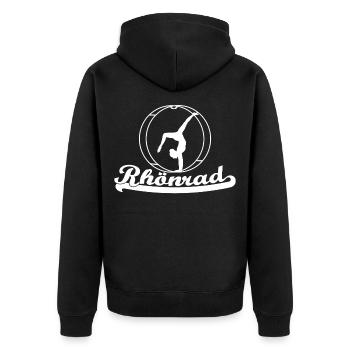 Rhönrad Turnen Rhönradturnen Rhönradturner Sport - Unisex Premium Bio Zip Hoodie - Schwarz - Hinten - Nico (187cm)