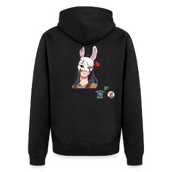Huntress Love - Unisex Premium Bio Zip Hoodie - Schwarz - Hinten - Nico (187cm)