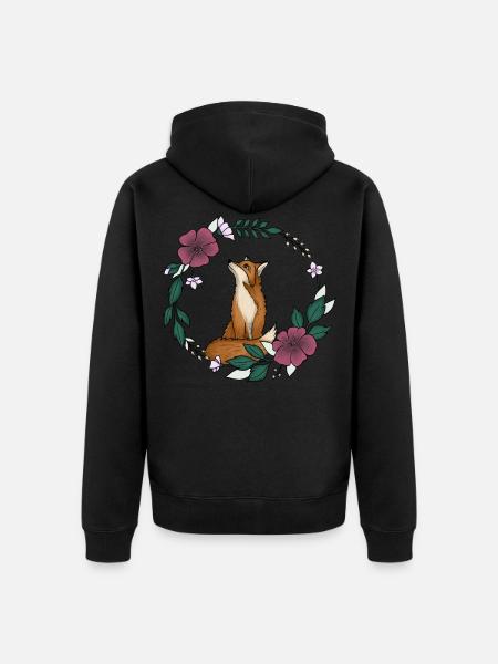 Fuchs und Blumen - Unisex Premium Bio Zip Hoodie -
