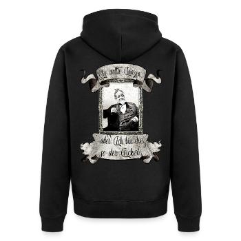 Sie wollte Tanzen - Lustig - EDM - Electro - Party - Unisex Premium Bio Zip Hoodie - Schwarz - Hinten - Nico (187cm)