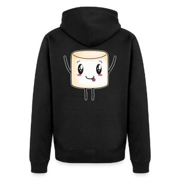 Marshmallow marshmallows cute candy kids - Unisex Premium Organic Zip Hoodie - black - Back - Nico (187cm)
