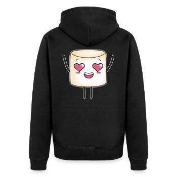Marshmallow Marshmallows Sweet Candy Children - Unisex Premium Organic Zip Hoodie - black - Back - Nico (187cm)