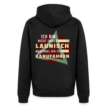 Dreieck Aus Flüssen - Paddeln - Unisex Premium Bio Zip Hoodie - Schwarz - Hinten - Nico (187cm)