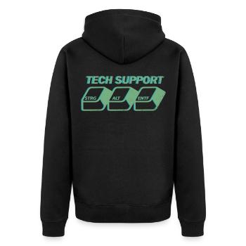Strg Alt Entf - It-Support - Unisex Premium Bio Zip Hoodie - Schwarz - Hinten - Nico (187cm)