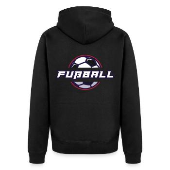Fußball - Fußball - Unisex Premium Bio Zip Hoodie - Schwarz - Hinten - Nico (187cm)