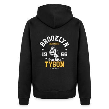 Iron Mike Tyson - Unisex Premium Organic Zip Hoodie - black - Back - Nico (187cm)