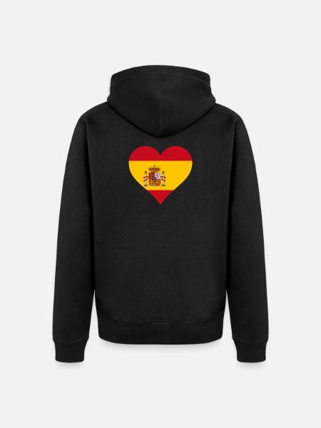 Spanje Spaanse vlag vlag hart - Uniseks Premium bio ziphoodie - zwart