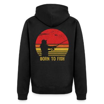 Rétro Vintage Fishing tshirt for fisherman Gifts - Veste à capuche bio Premium Unisexe - noir - Dos - Nico (187cm)