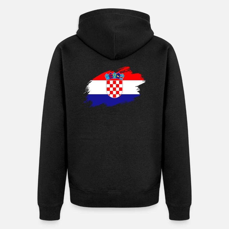 Croatie drapeau croate drapeau - Veste à capuche bio Premium Unisexe - noir