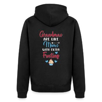 Grandmas - Unisex Premium Organic Zip Hoodie - black - Back - Nico (187cm)