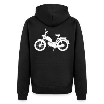 Cyclomoteur cyclomoteur scooter moto vintage deux temps - Veste à capuche bio Premium Unisexe - noir - Dos - Nico (187cm)