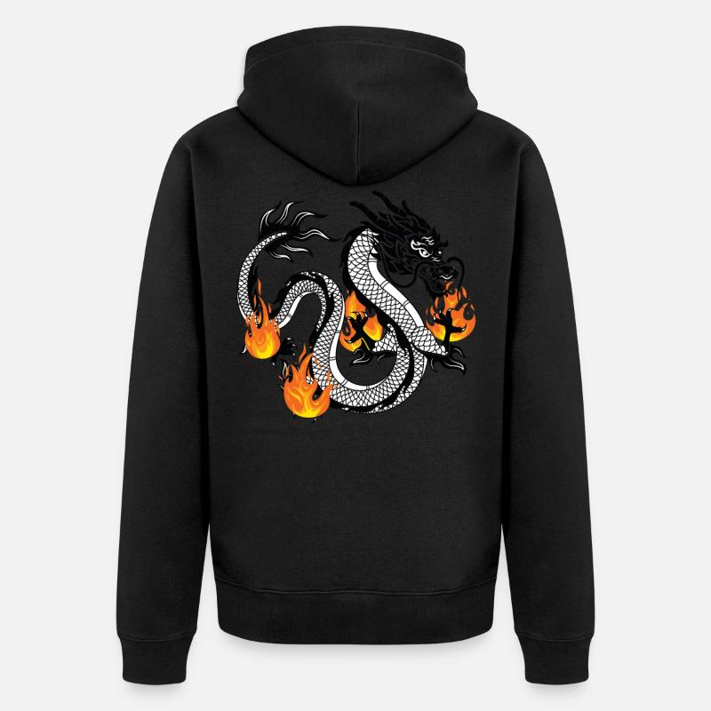 Dragon Dragons Conception dragon - Veste à capuche bio Premium Unisexe - noir