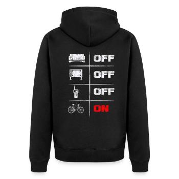Cyclists Cyclists for cyclists - Unisex Premium Organic Zip Hoodie - black - Back - Nico (187cm)