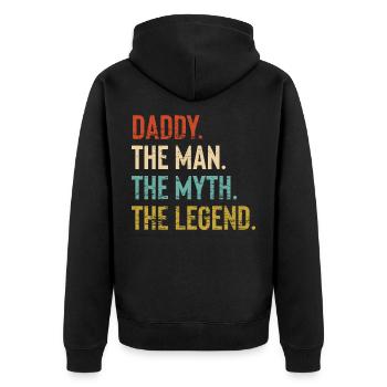 Daddy The Man The Myth The Legend Fathers Day Gift - Veste à capuche bio Premium Unisexe - noir - Dos - Nico (187cm)