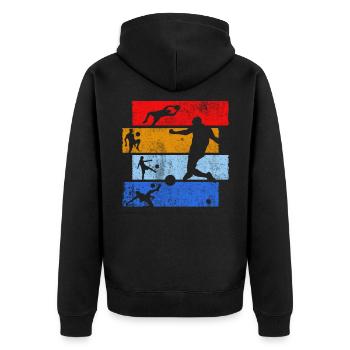 Joueur de football rétro club de football vintage - Veste à capuche bio Premium Unisexe - noir - Dos - Nico (187cm)