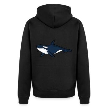 Cute Whale Species For Every Whale Lover - Whale Whales - Unisex Premium Organic Zip Hoodie - black - Back - Nico (187cm)