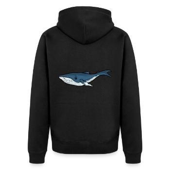 Cute Whale Species For Every Whale Lover - Whale Whales - Unisex Premium Organic Zip Hoodie - black - Back - Nico (187cm)