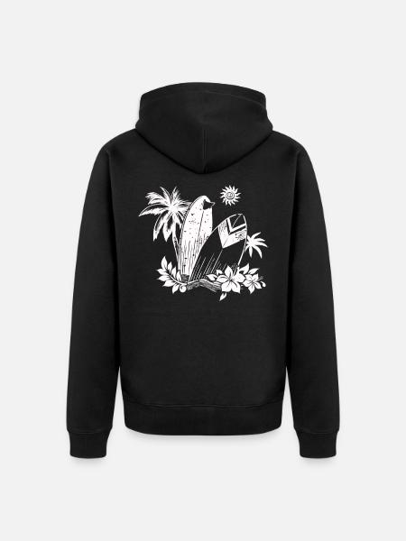 Surfboard surfboards - Unisex Premium Organic Zip Hoodie - black