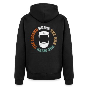 Murse Der Mann Der Mythos Die Legende (männliche Krankenschwester) - Unisex Premium Bio Zip Hoodie - Schwarz - Hinten - Nico (187cm)