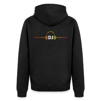 Play my music dj! Music techno rave design - Unisex Premium Organic Zip Hoodie - black - Back - Nico (187cm)