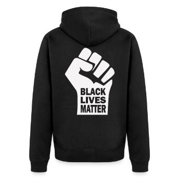 Black Lives Matter - Unisex Premium Bio Zip Hoodie - Schwarz - Hinten - Nico (187cm)